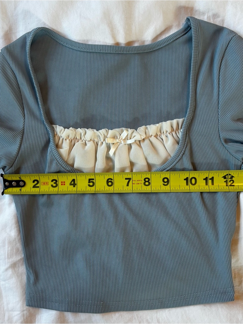 Women's Size S Crop Top Ribbed Peasant Coquette Feminine Milkmaid Cottage Fairy - Picture 5 of 6